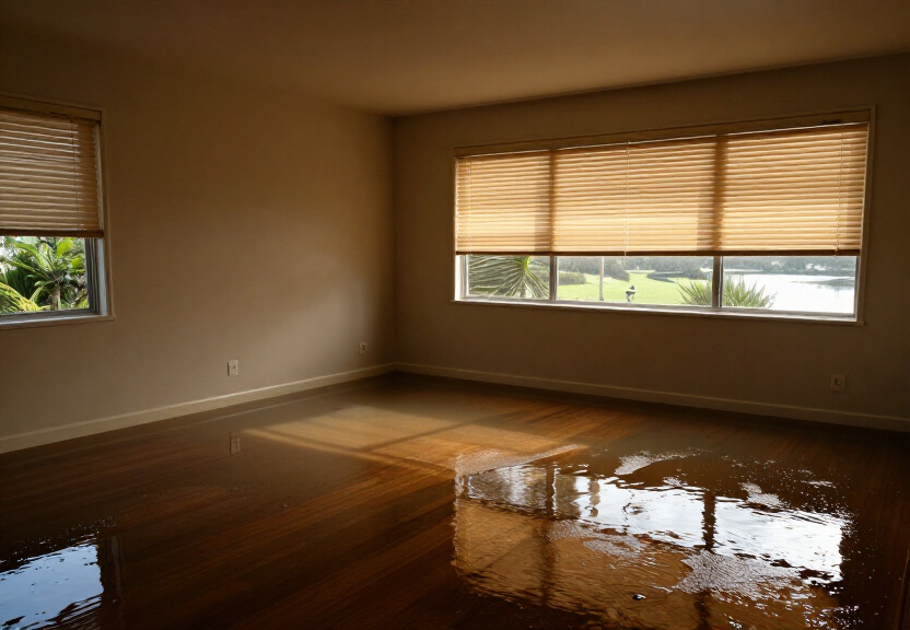Flooded garage in Revesby Heights before water extraction